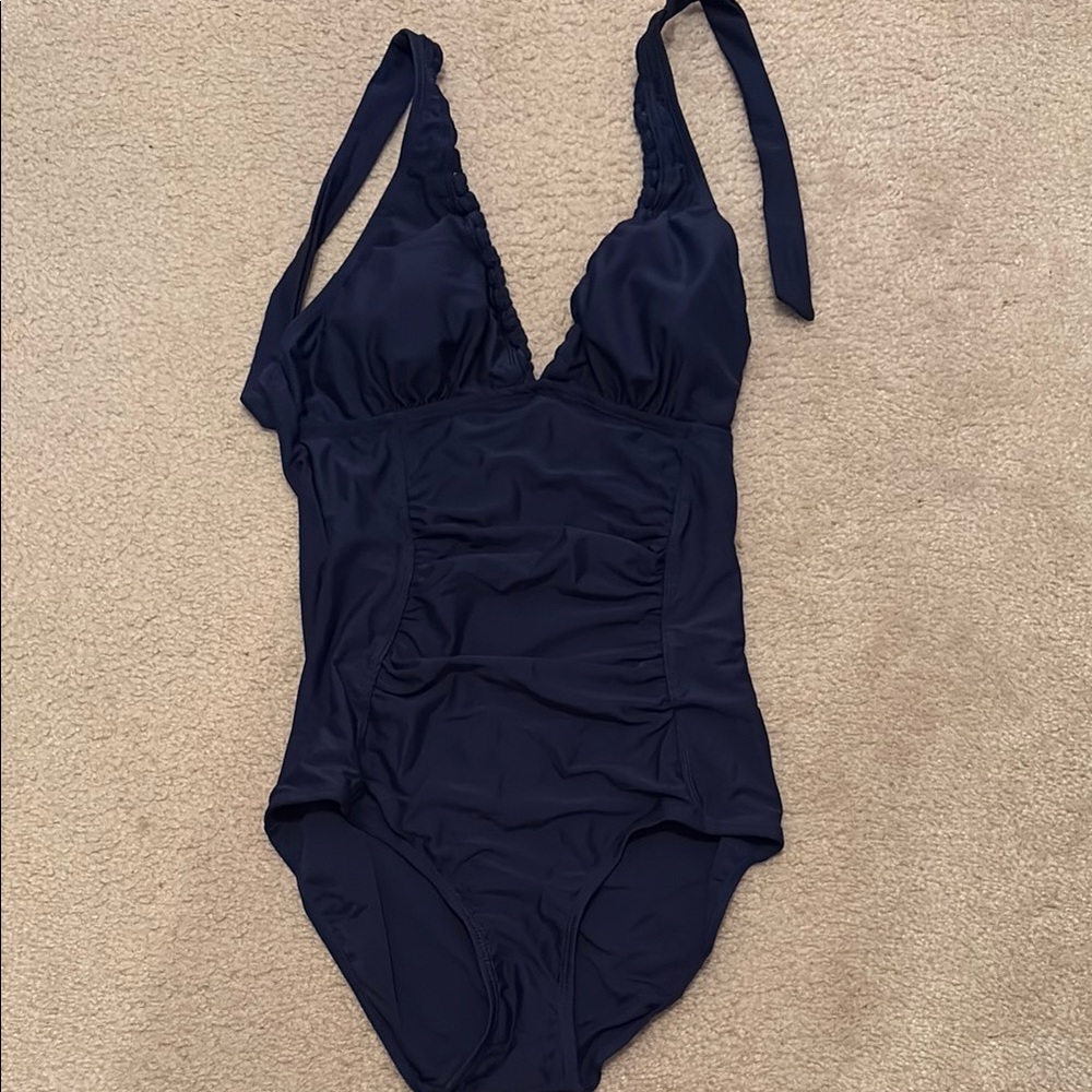 Elegant Navy One-Piece Swimsuit